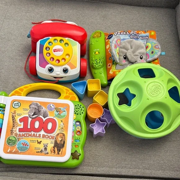 Leap food 100 animals, green toys shape sorter phone peek and play - Picture 1 of 6